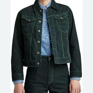 G-Star Dark Green Denim Corduroy Jacket Size XS New